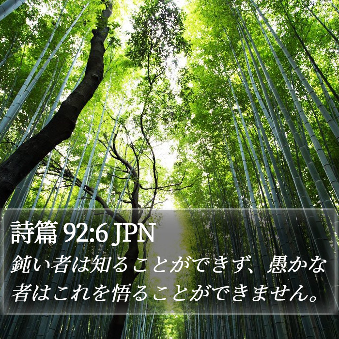詩篇 92:6 JPN Bible Study