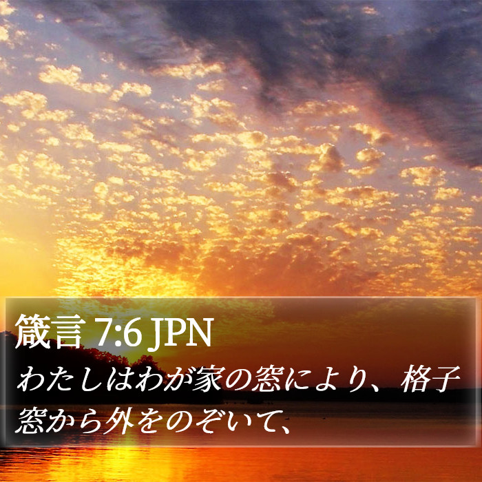 箴言 7:6 JPN Bible Study