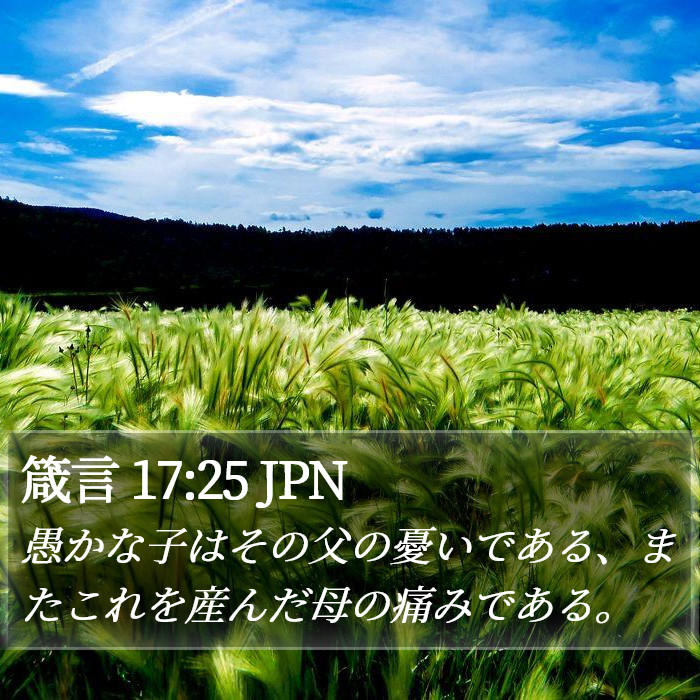 箴言 17:25 JPN Bible Study