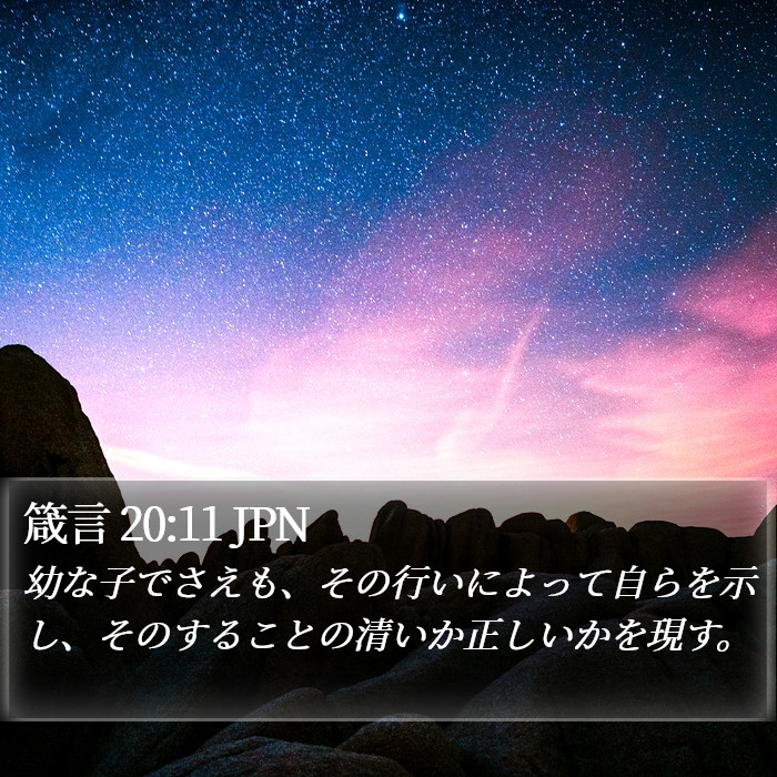 箴言 20:11 JPN Bible Study