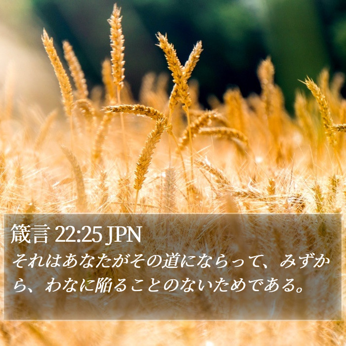 箴言 22:25 JPN Bible Study