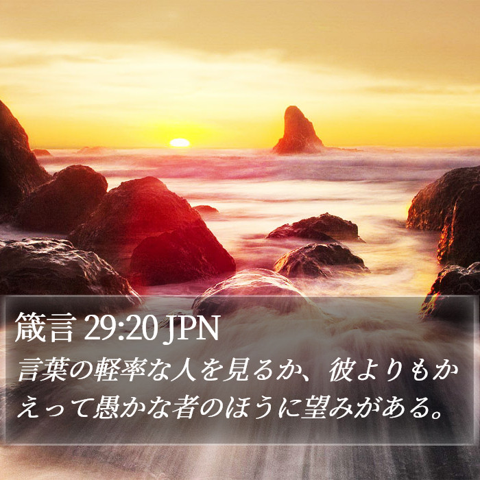 箴言 29:20 JPN Bible Study