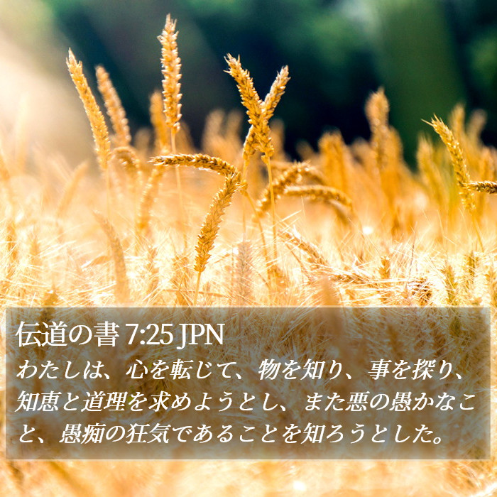 伝道の書 7:25 JPN Bible Study