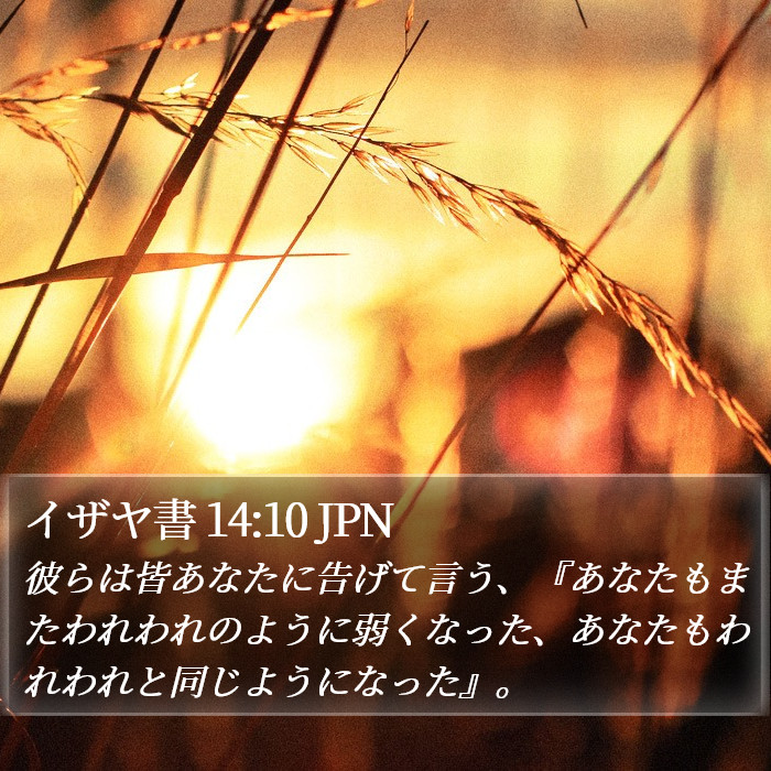 イザヤ書 14:10 JPN Bible Study