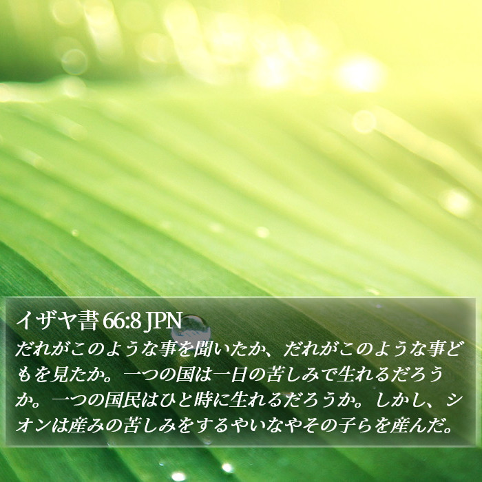 イザヤ書 66:8 JPN Bible Study