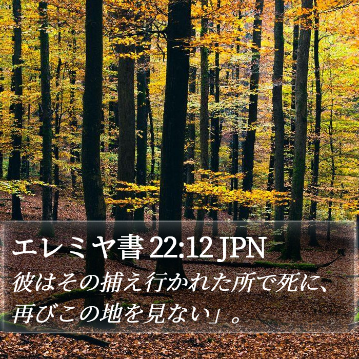 エレミヤ書 22:12 JPN Bible Study