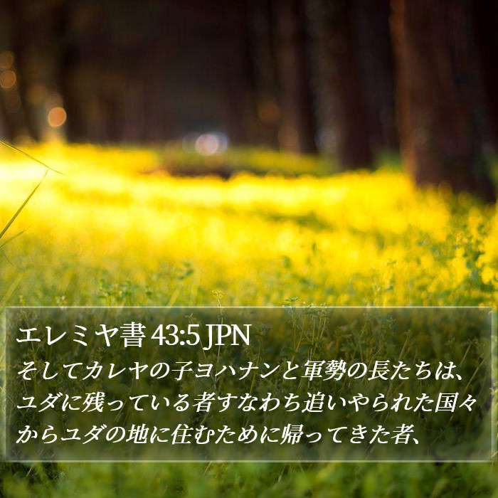 エレミヤ書 43:5 JPN Bible Study