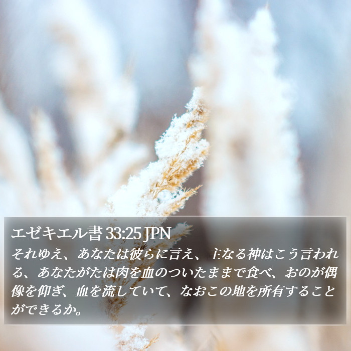 エゼキエル書 33:25 JPN Bible Study