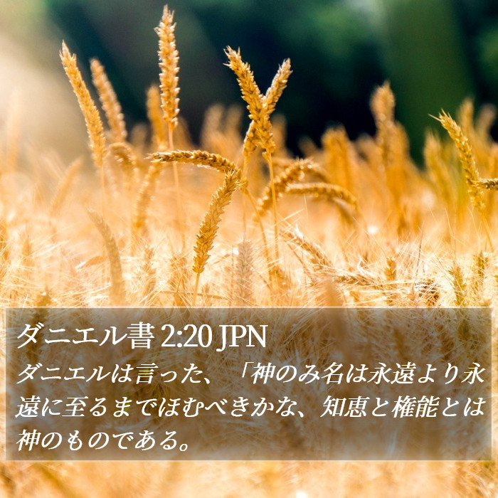 ダニエル書 2:20 JPN Bible Study