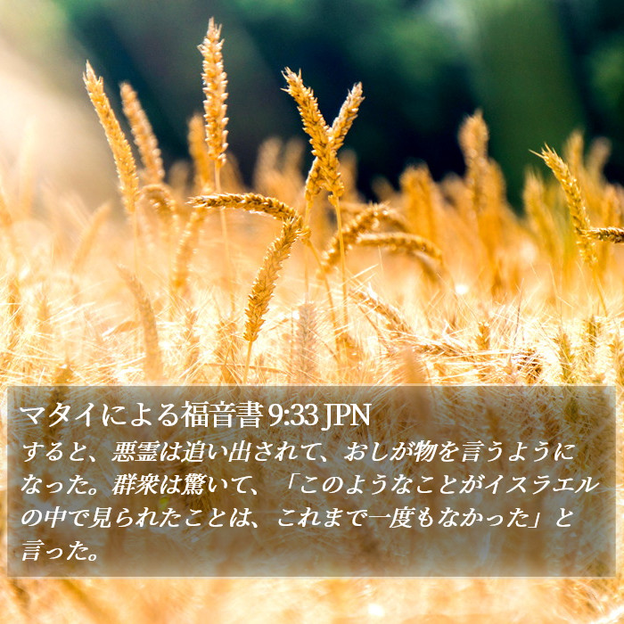 マタイによる福音書 9:33 JPN Bible Study