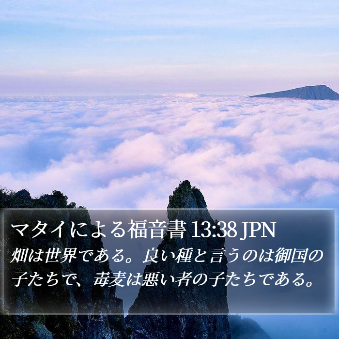 マタイによる福音書 13:38 JPN Bible Study