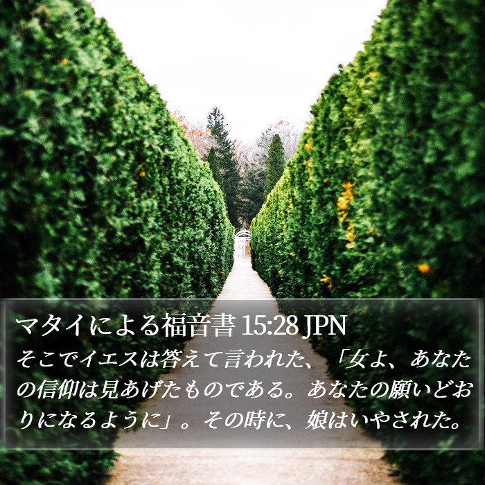 マタイによる福音書 15:28 JPN Bible Study