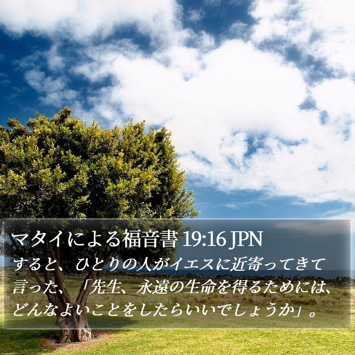 マタイによる福音書 19:16 JPN Bible Study