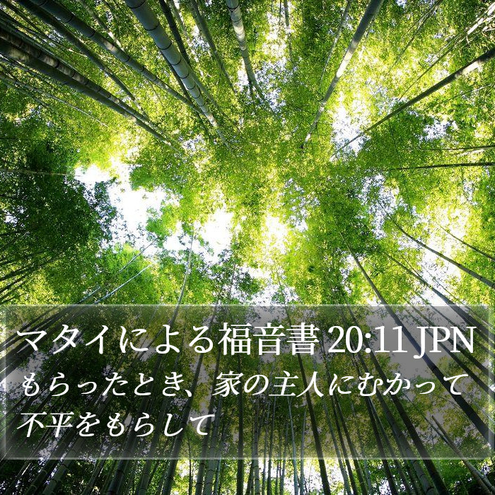 マタイによる福音書 20:11 JPN Bible Study