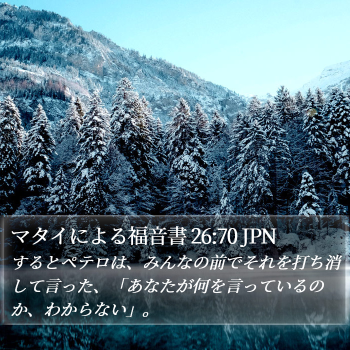 マタイによる福音書 26:70 JPN Bible Study