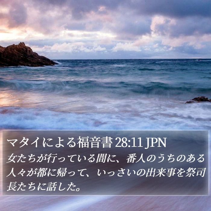 マタイによる福音書 28:11 JPN Bible Study