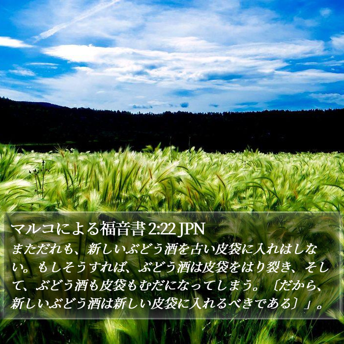 マルコによる福音書 2:22 JPN Bible Study