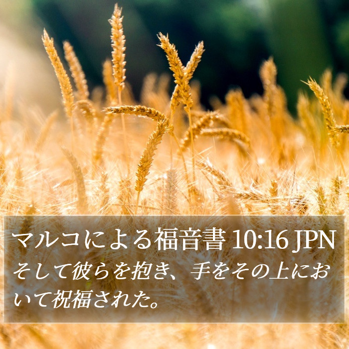マルコによる福音書 10:16 JPN Bible Study