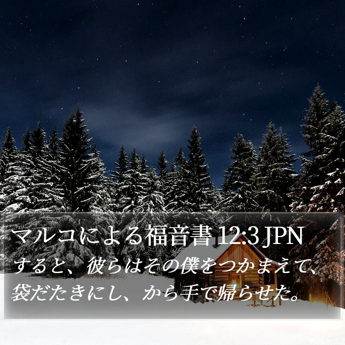 マルコによる福音書 12:3 JPN Bible Study