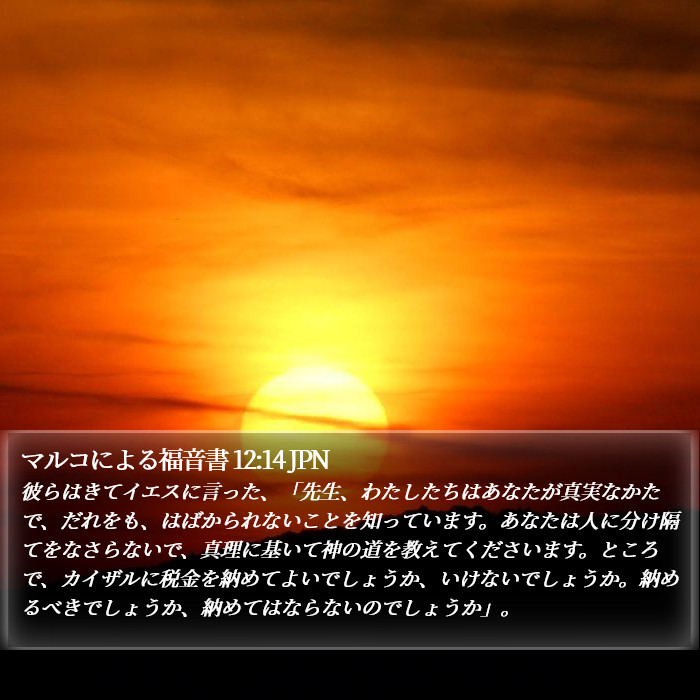マルコによる福音書 12:14 JPN Bible Study