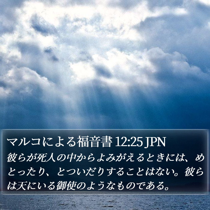 マルコによる福音書 12:25 JPN Bible Study