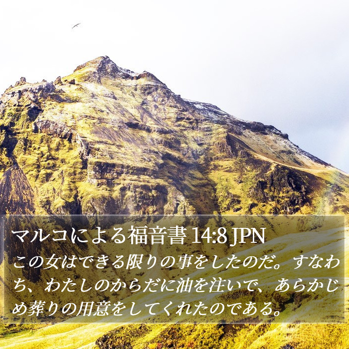 マルコによる福音書 14:8 JPN Bible Study