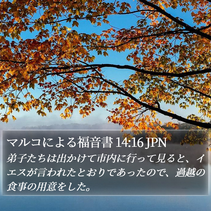 マルコによる福音書 14:16 JPN Bible Study