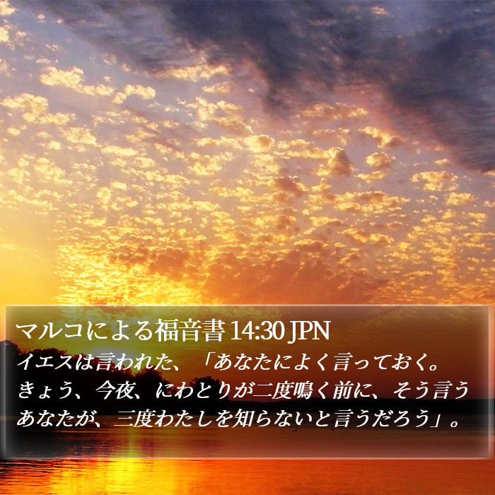 マルコによる福音書 14:30 JPN Bible Study