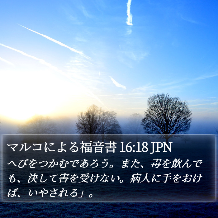 マルコによる福音書 16:18 JPN Bible Study