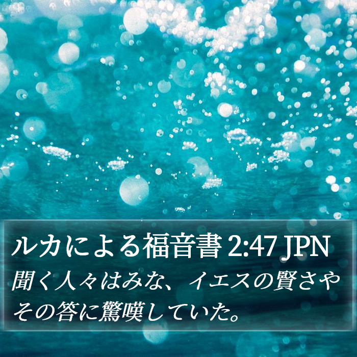 ルカによる福音書 2:47 JPN Bible Study