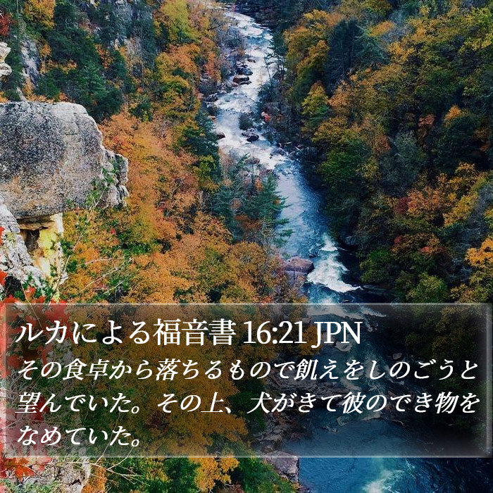 ルカによる福音書 16:21 JPN Bible Study