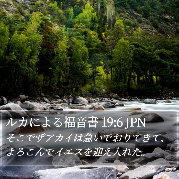 ルカによる福音書 19:6 JPN Bible Study
