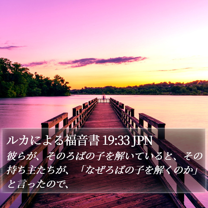 ルカによる福音書 19:33 JPN Bible Study