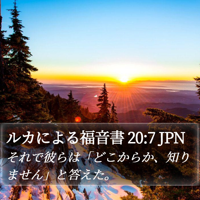 ルカによる福音書 20:7 JPN Bible Study