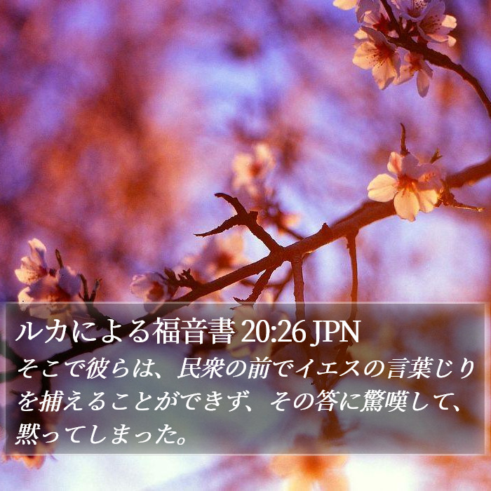ルカによる福音書 20:26 JPN Bible Study