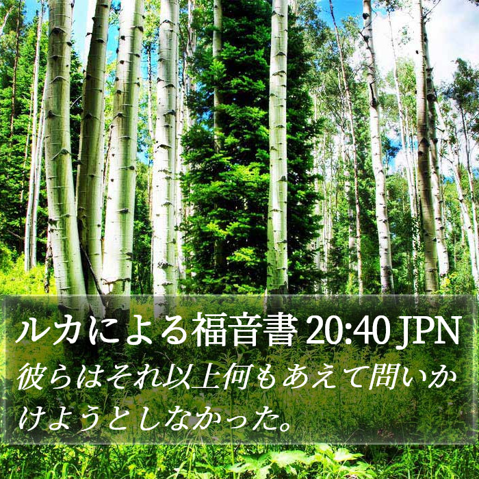 ルカによる福音書 20:40 JPN Bible Study