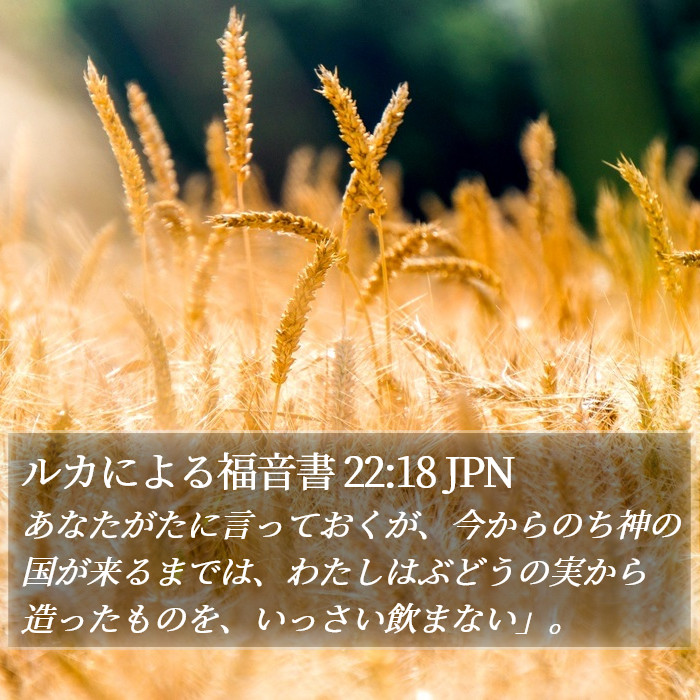 ルカによる福音書 22:18 JPN Bible Study