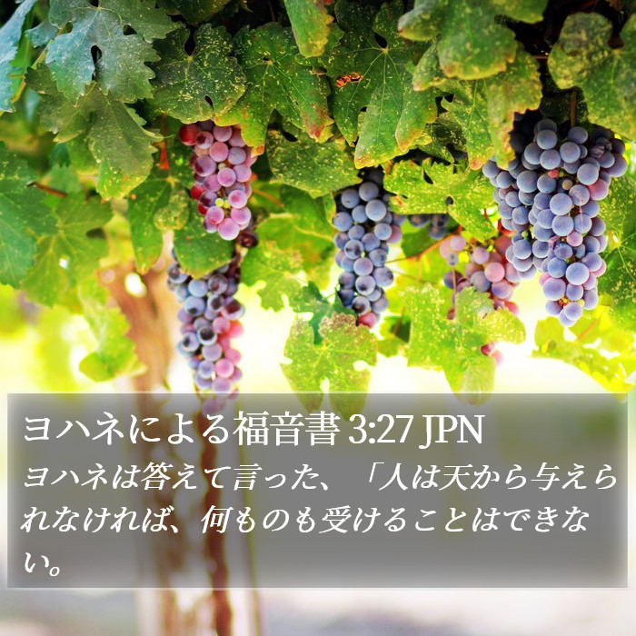 ヨハネによる福音書 3:27 JPN Bible Study