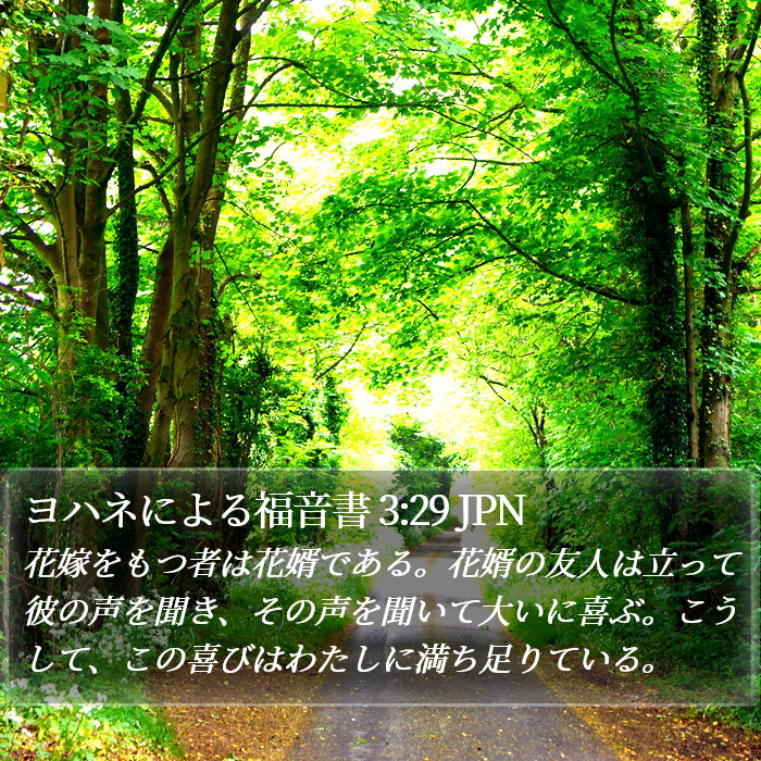 ヨハネによる福音書 3:29 JPN Bible Study