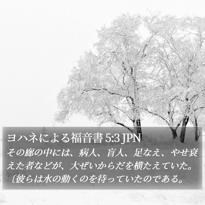 ヨハネによる福音書 5:3 JPN Bible Study
