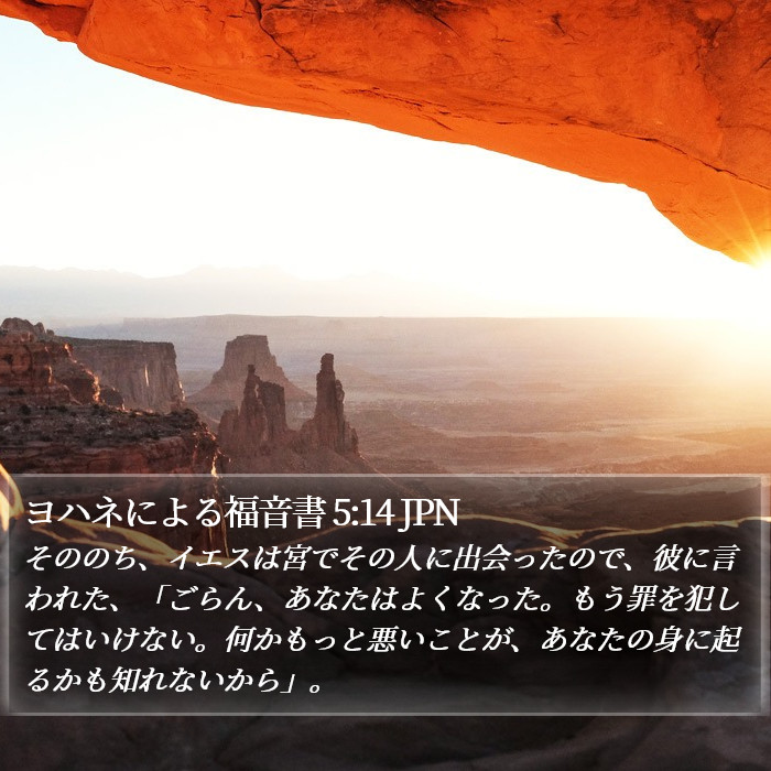 ヨハネによる福音書 5:14 JPN Bible Study