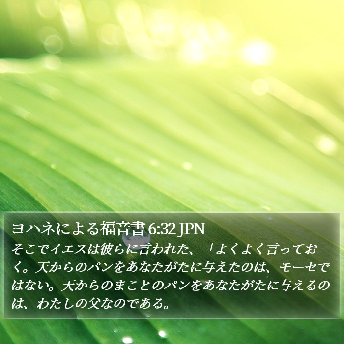 ヨハネによる福音書 6:32 JPN Bible Study