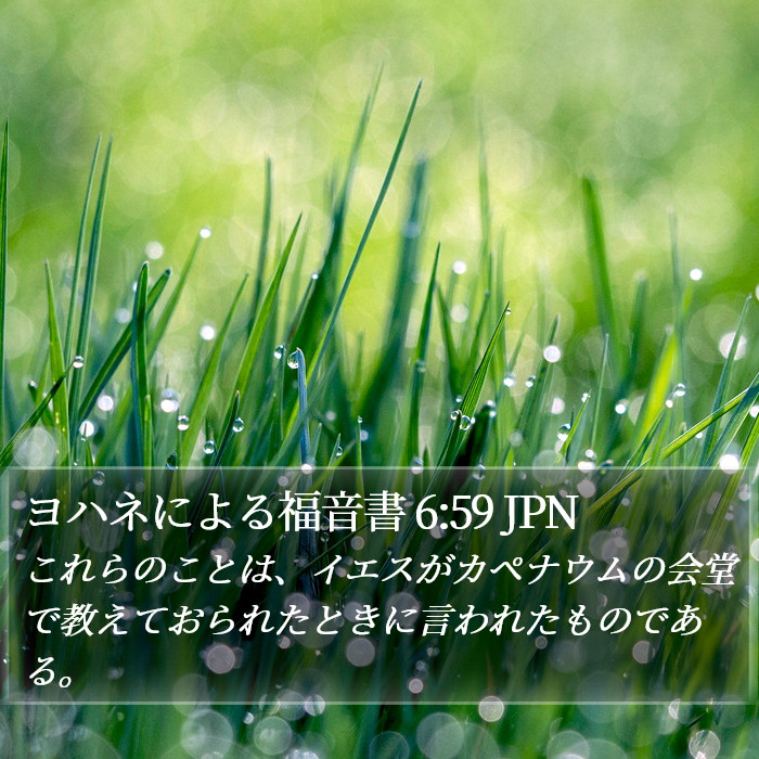 ヨハネによる福音書 6:59 JPN Bible Study