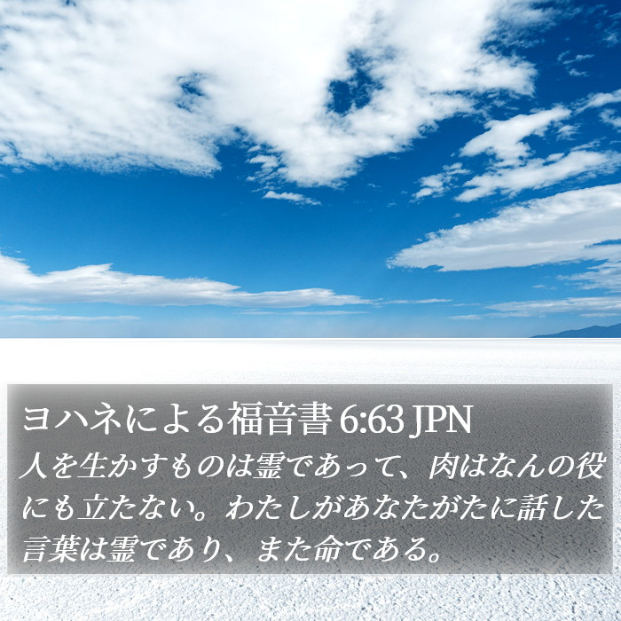 ヨハネによる福音書 6:63 JPN Bible Study