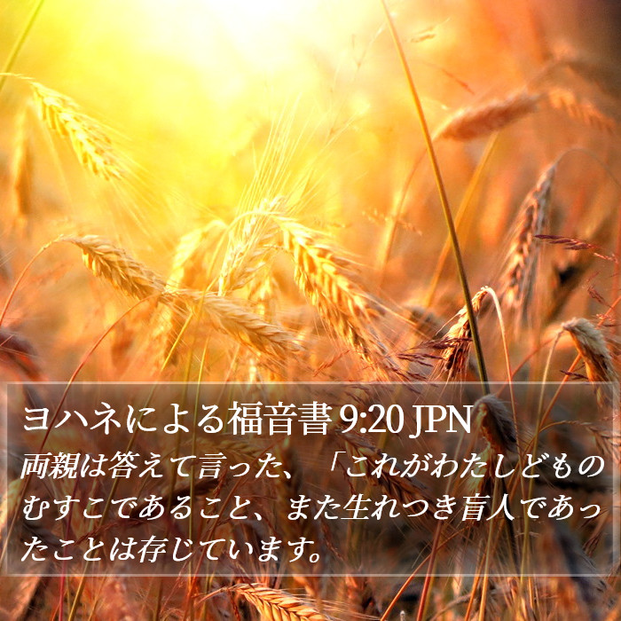 ヨハネによる福音書 9:20 JPN Bible Study