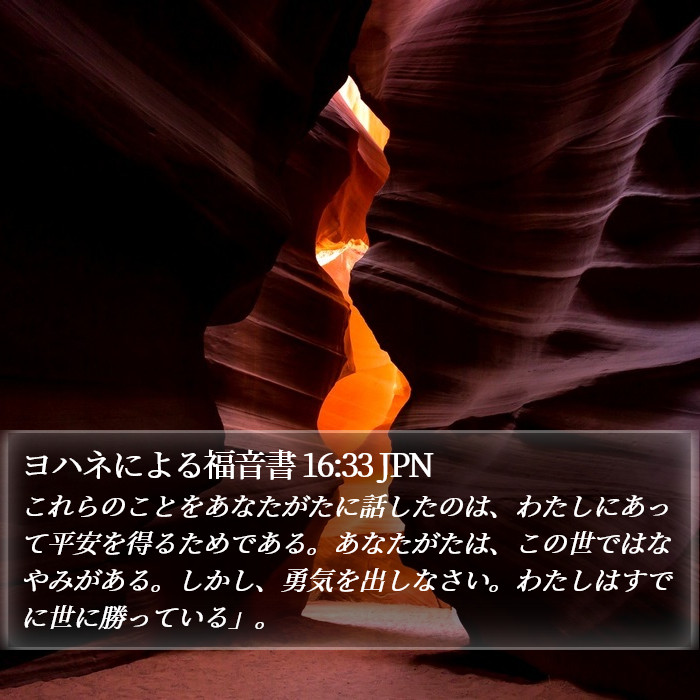 ヨハネによる福音書 16:33 JPN Bible Study