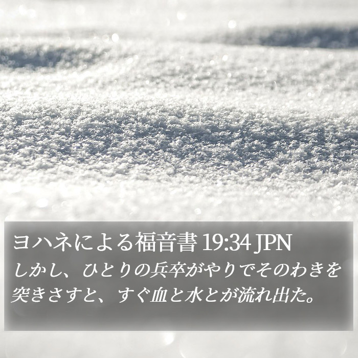 ヨハネによる福音書 19:34 JPN Bible Study