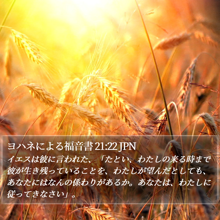 ヨハネによる福音書 21:22 JPN Bible Study