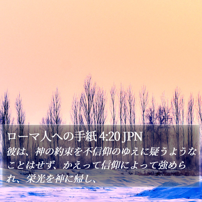 ローマ人への手紙 4:20 JPN Bible Study