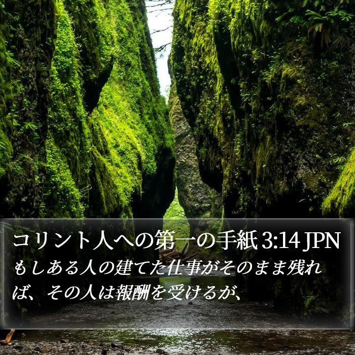 コリント人への第一の手紙 3:14 JPN Bible Study